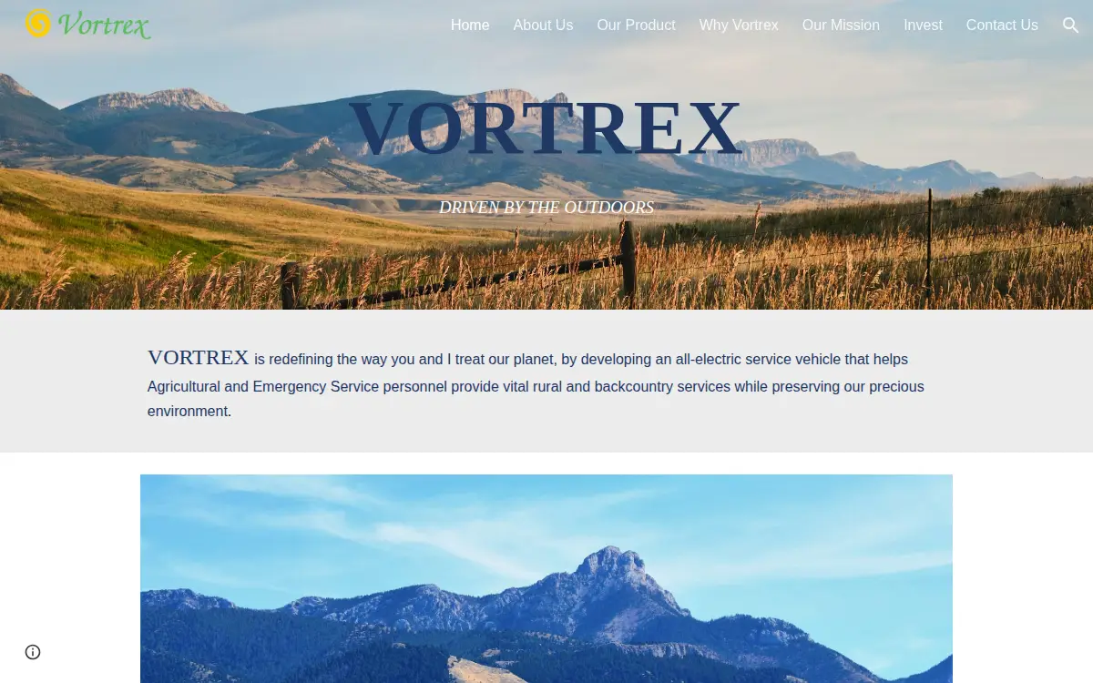 Homepage of Vortrex LLC