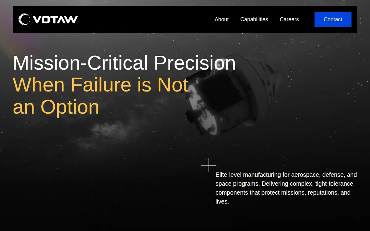 Homepage of Votaw Precision Technologies, LLC