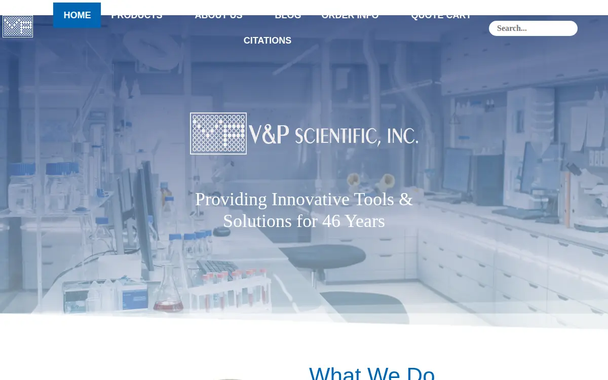 Homepage of V & P Scientific, INC