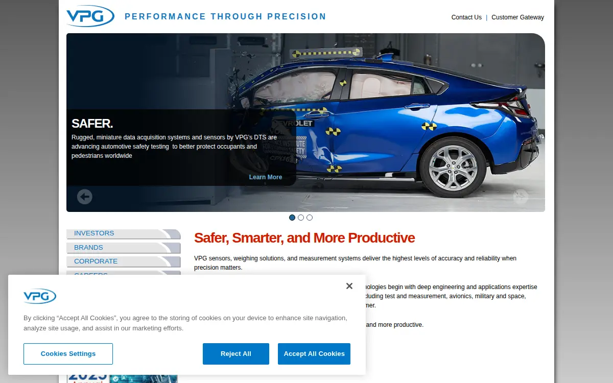 Homepage of Vishay Measurements Group INC