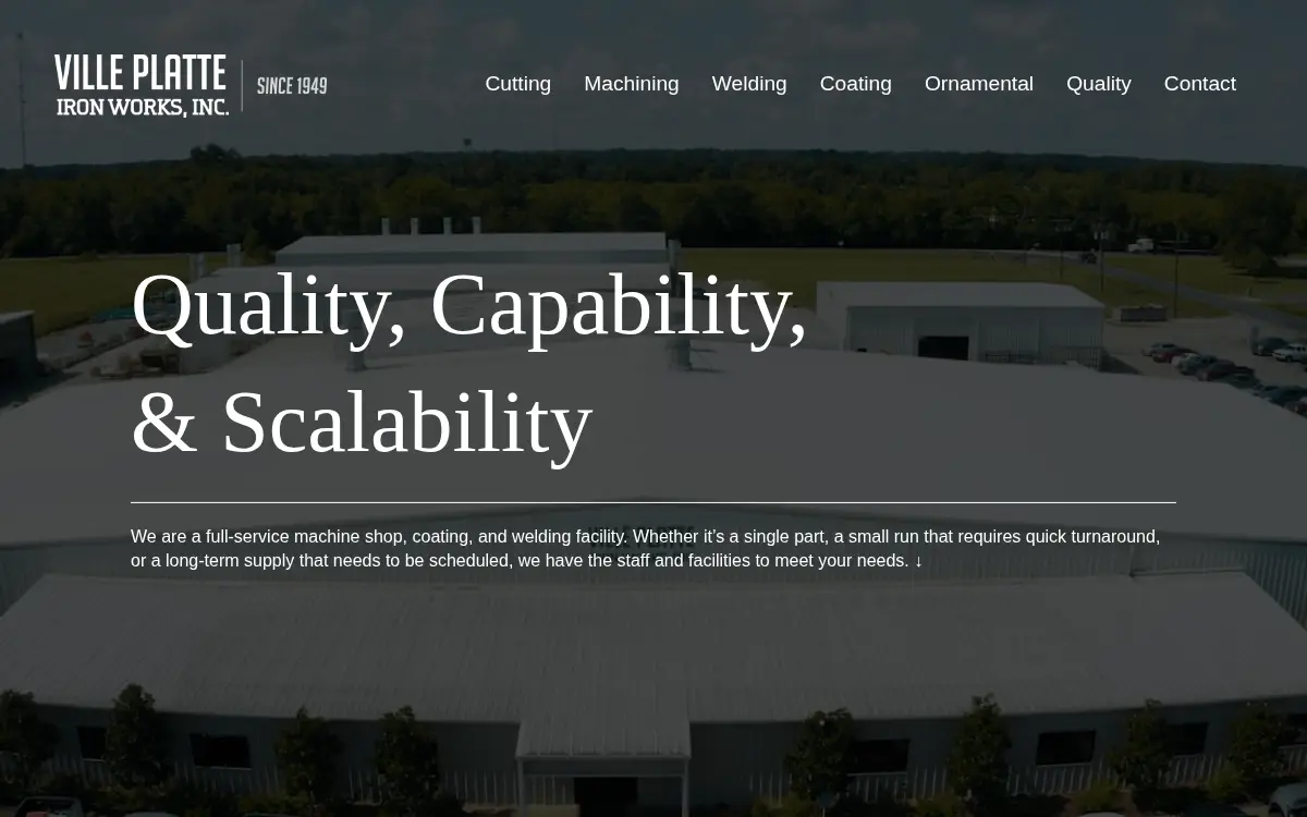 Homepage of Ville Platte Iron Works, INC.