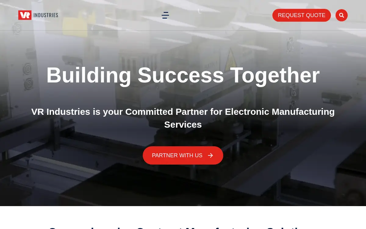 Homepage of Vr Industries, INC