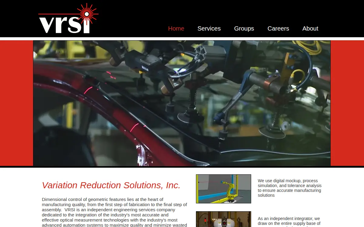 Homepage of Variation Reduction Solutions, INC