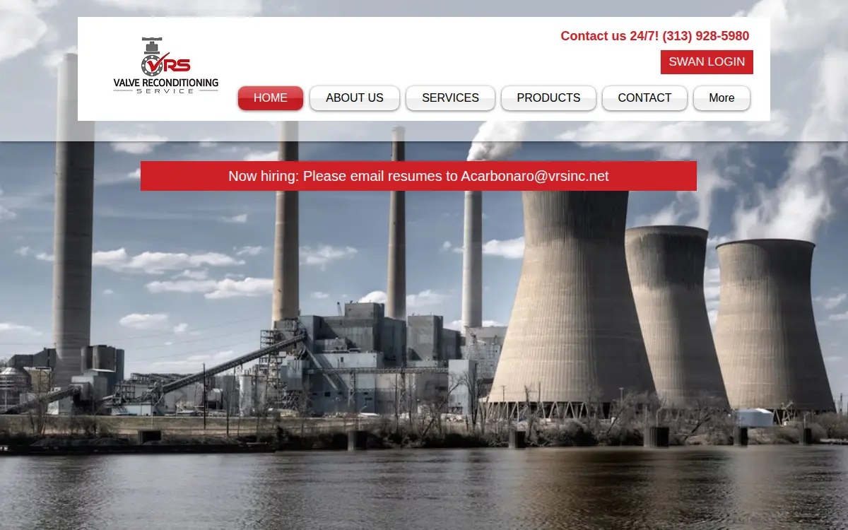 Homepage of Valve Reconditioning Service CO