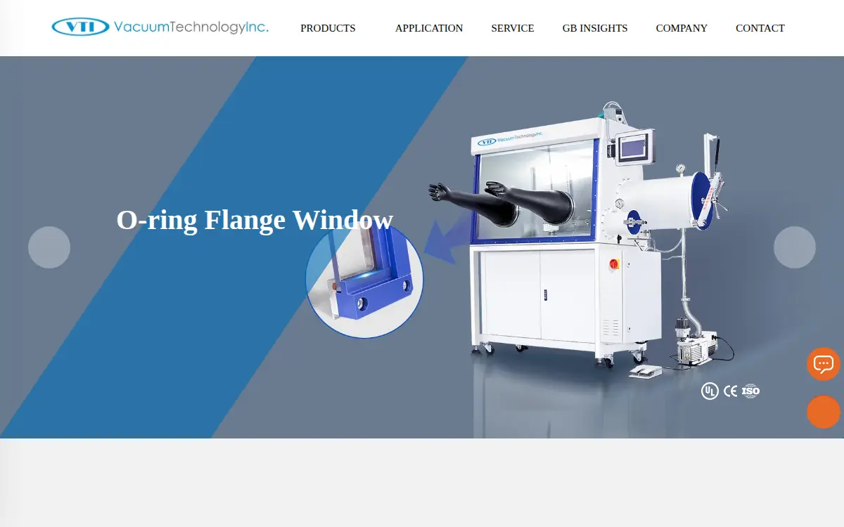 Homepage of Vacuum Technology INC.