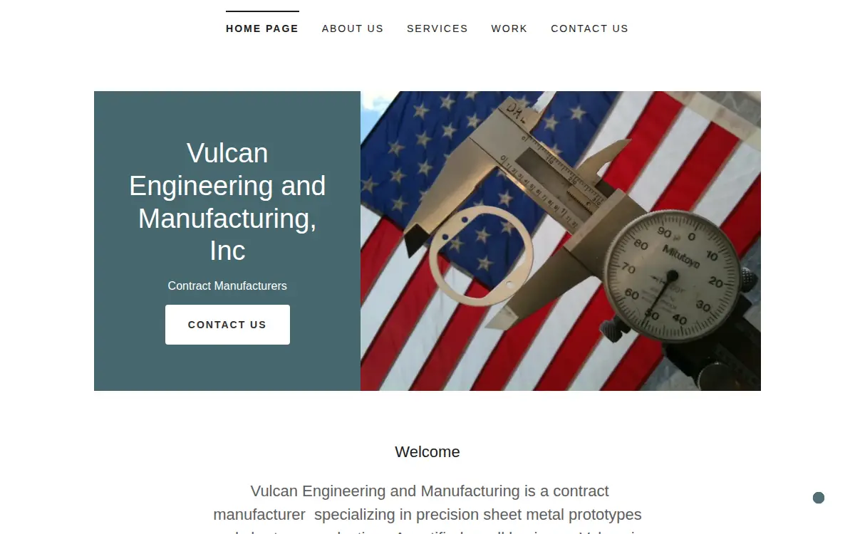 Homepage of Vulcan Engineering & Manufacturing, INC.