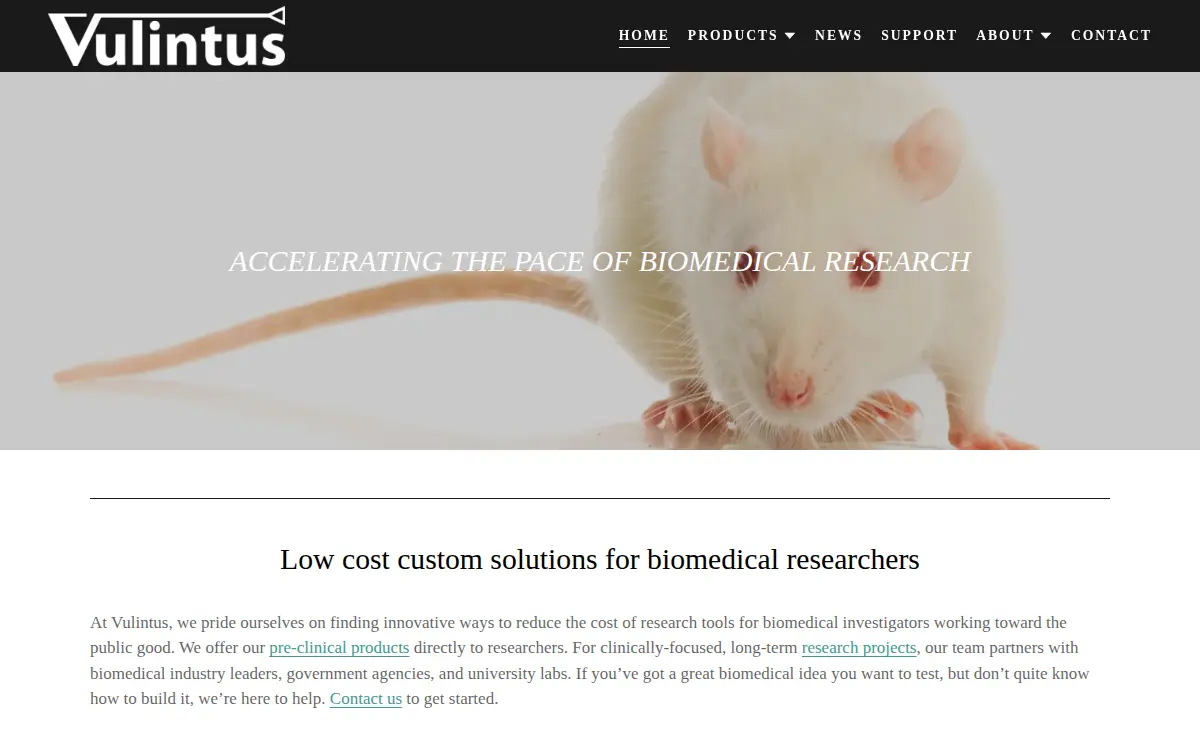 Homepage of Vulintus, INC