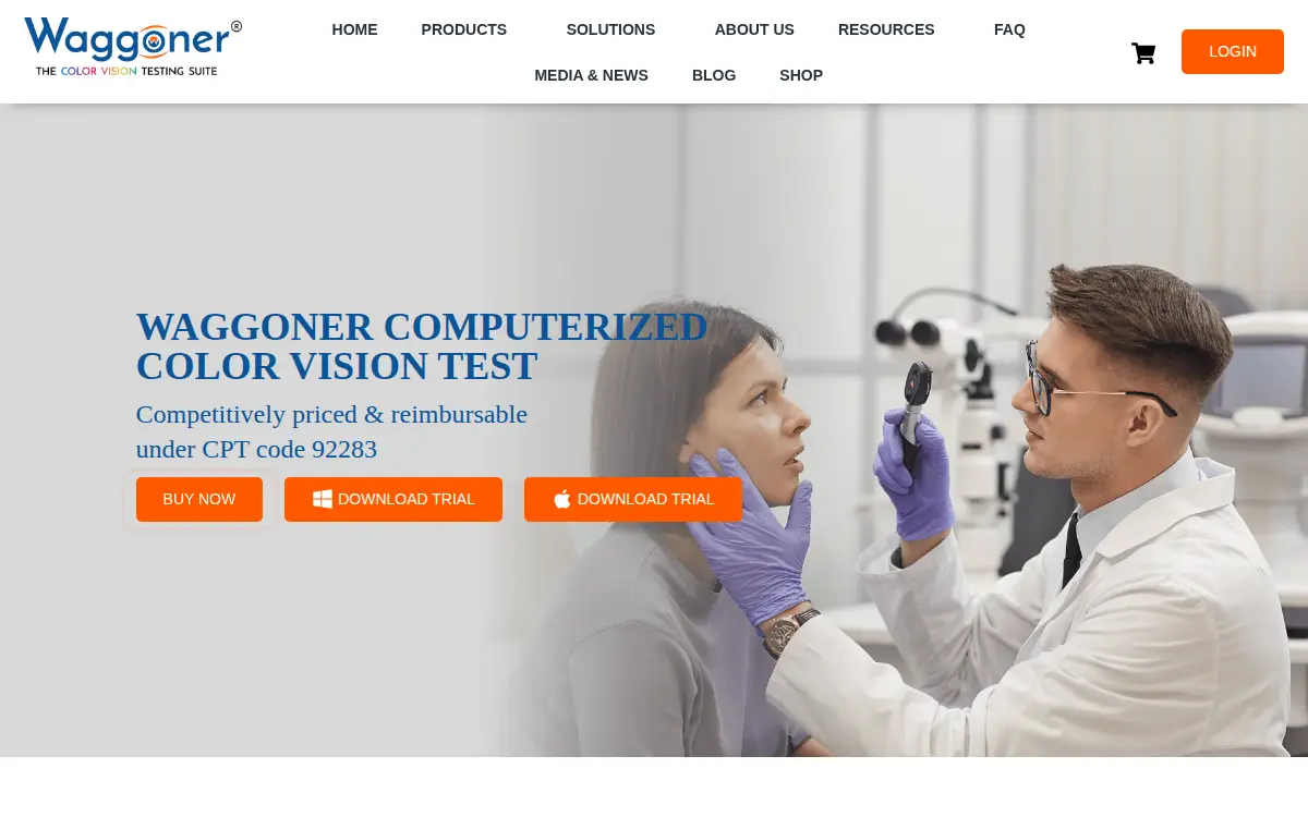 Homepage of Waggoner Color Vision Testing, LLC