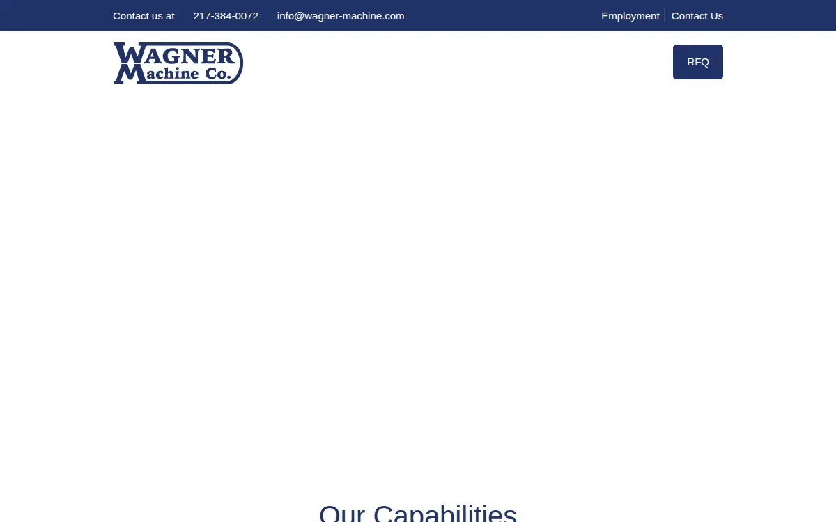 Homepage of Wagner Machine Company