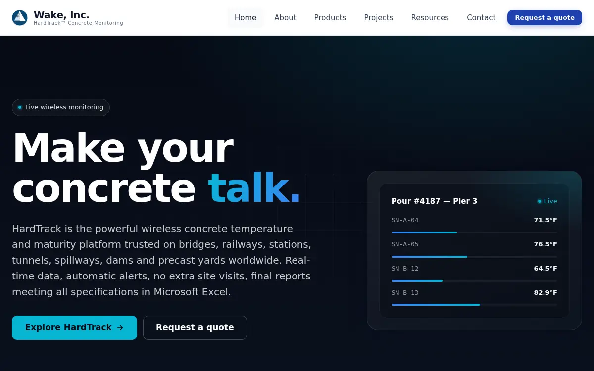 Homepage of New Wake, INC.