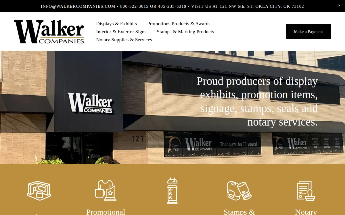 Homepage of Walker Stamp & Seal CO