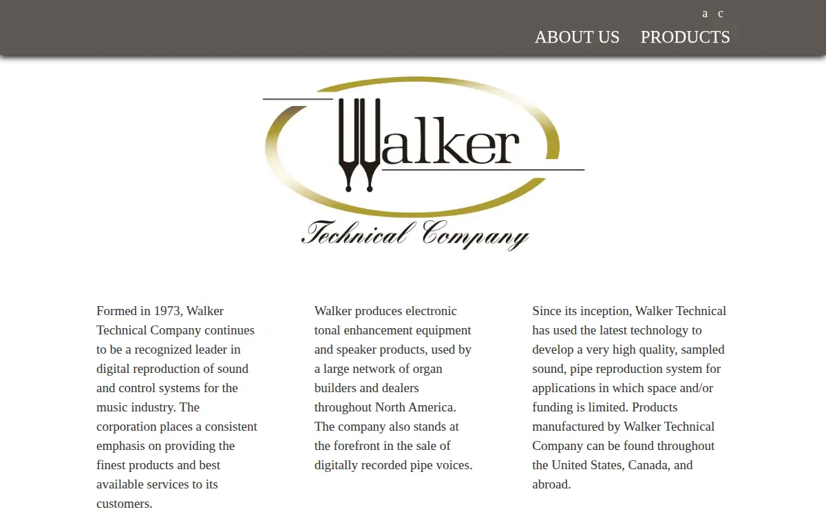 Homepage of Walker Technical Company, INC.