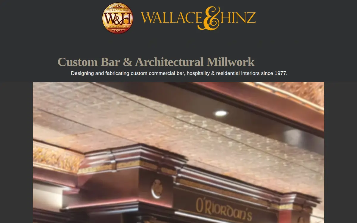 Homepage of Wallace and Hinz Bar Company