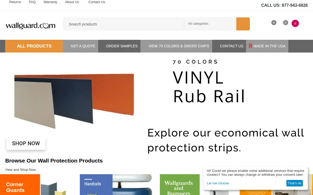 Homepage of Wall Protection Products LLC