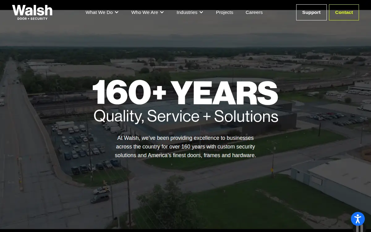 Homepage of Walsh Door & Hardware CO.