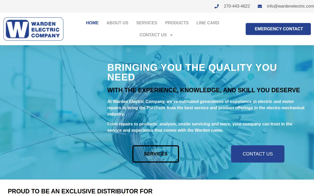 Homepage of Warden Electric CO INC