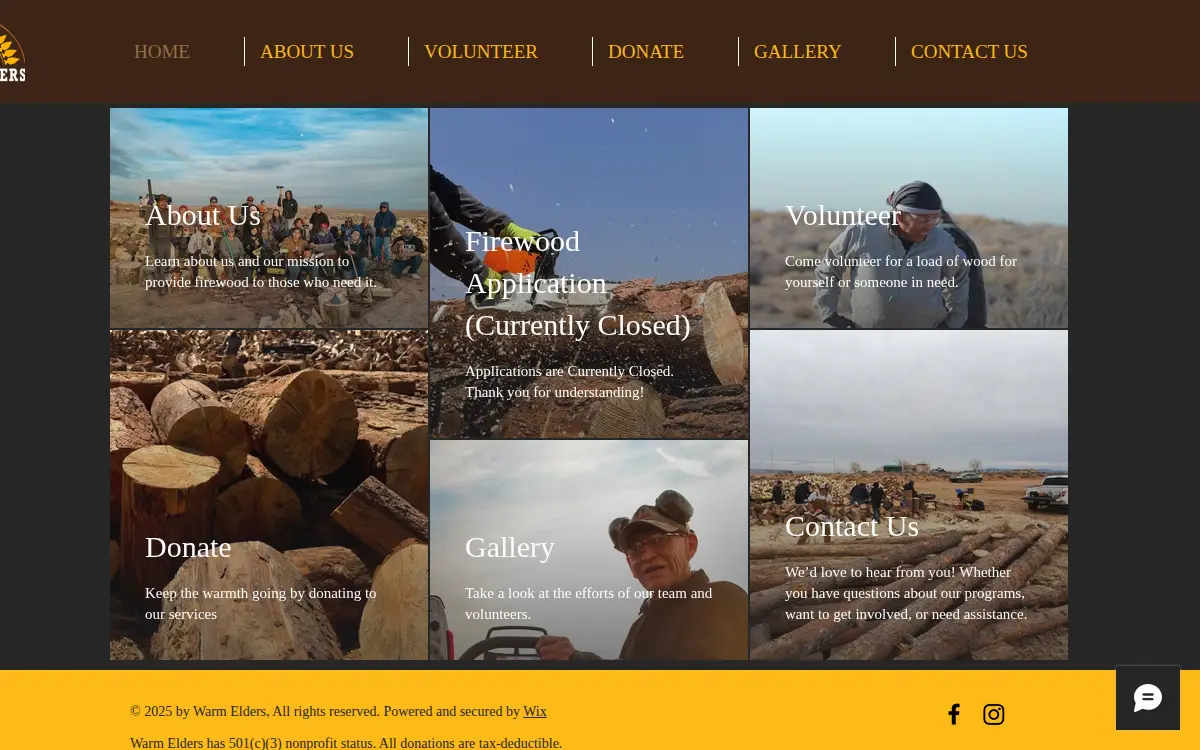 Homepage of Warm Elders, INC
