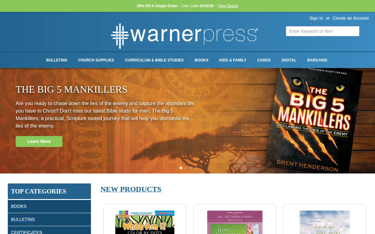 Homepage of Warner Press INC