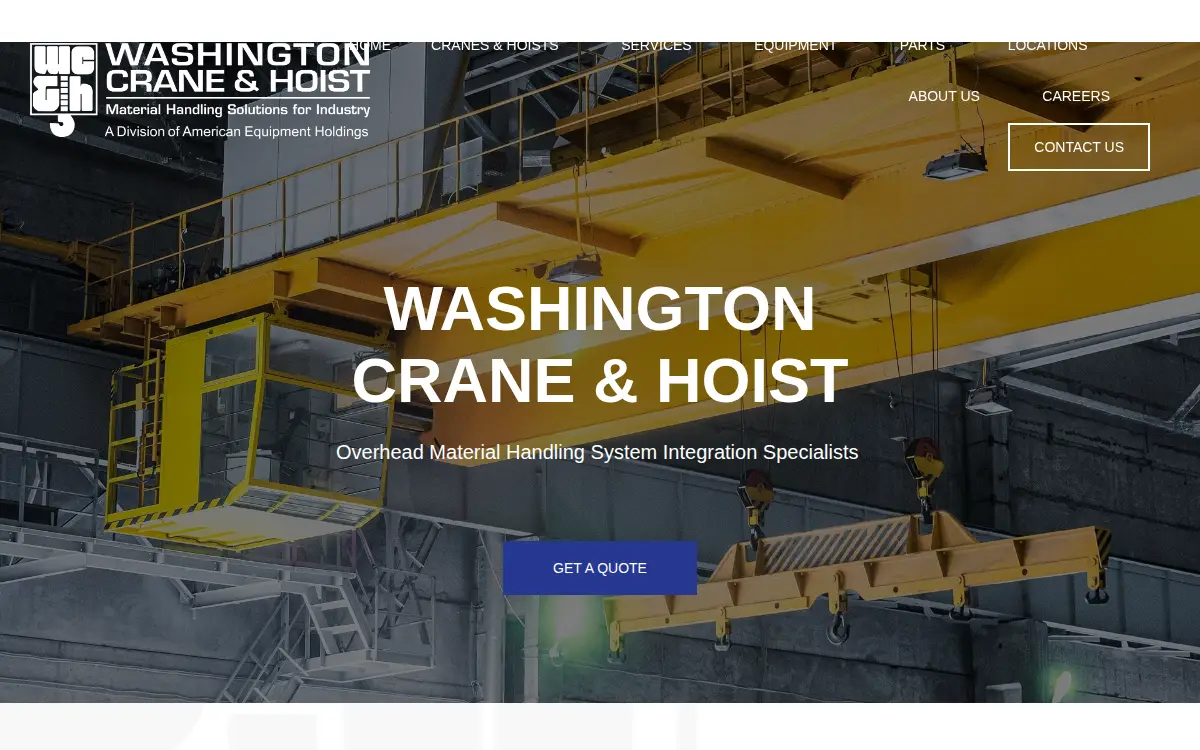 Homepage of Washington Crane & Hoist LLC
