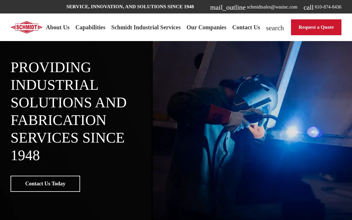 Homepage of Schmidt Industrial Services LLC