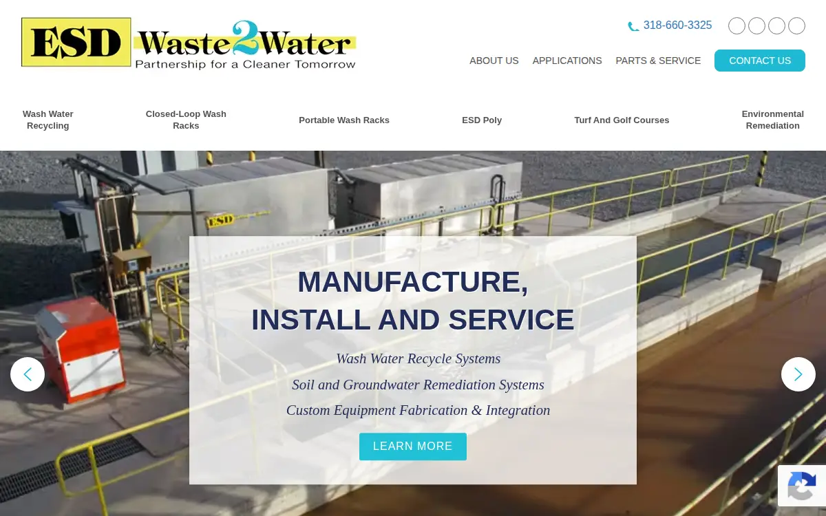 Homepage of Esd Waste 2 Water, INC.