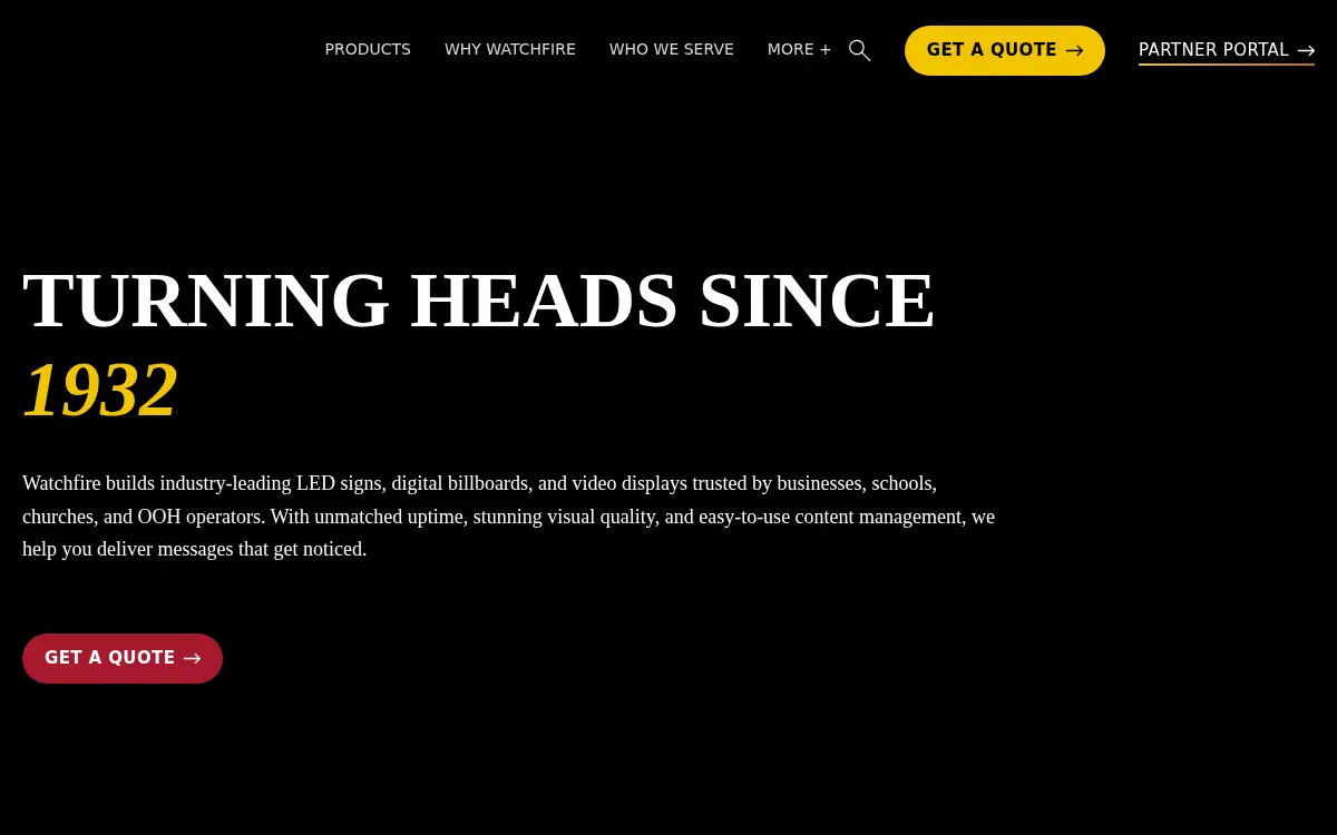 Homepage of Watchfire Signs, LLC