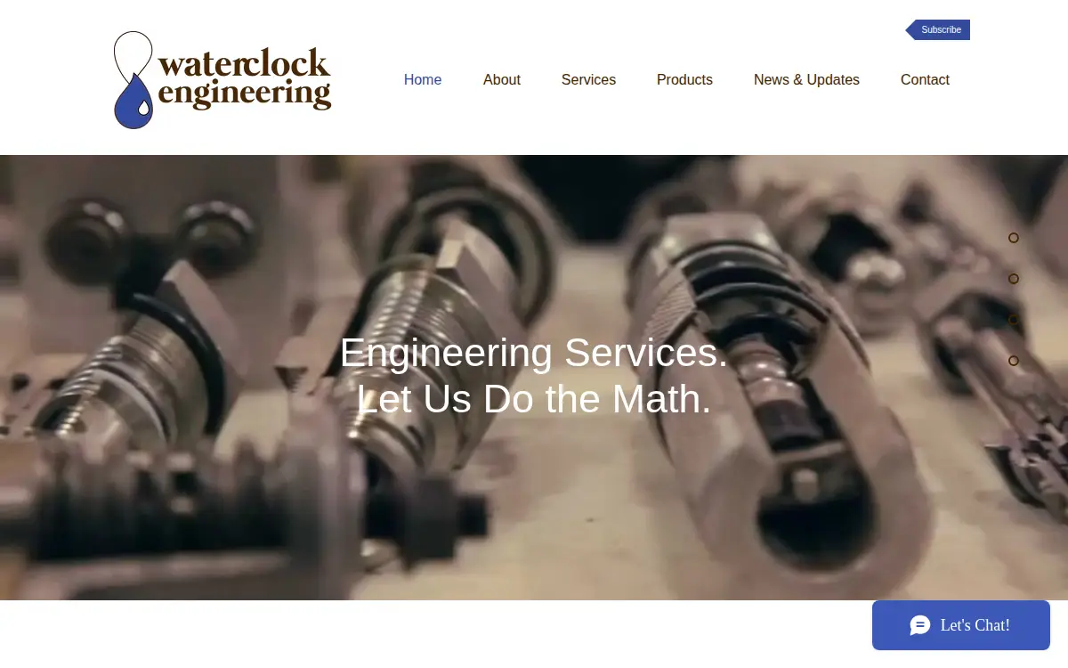 Homepage of Waterclock Engineering LLC