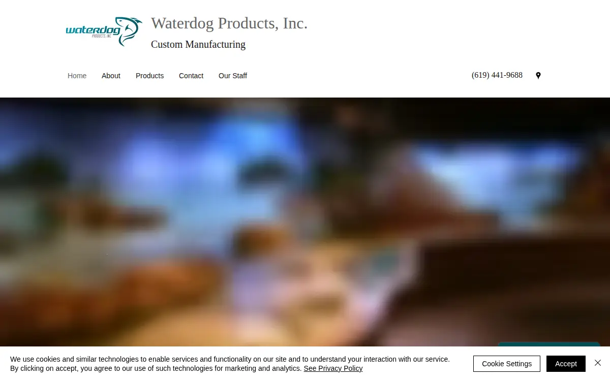 Homepage of Waterdog Products, INC.