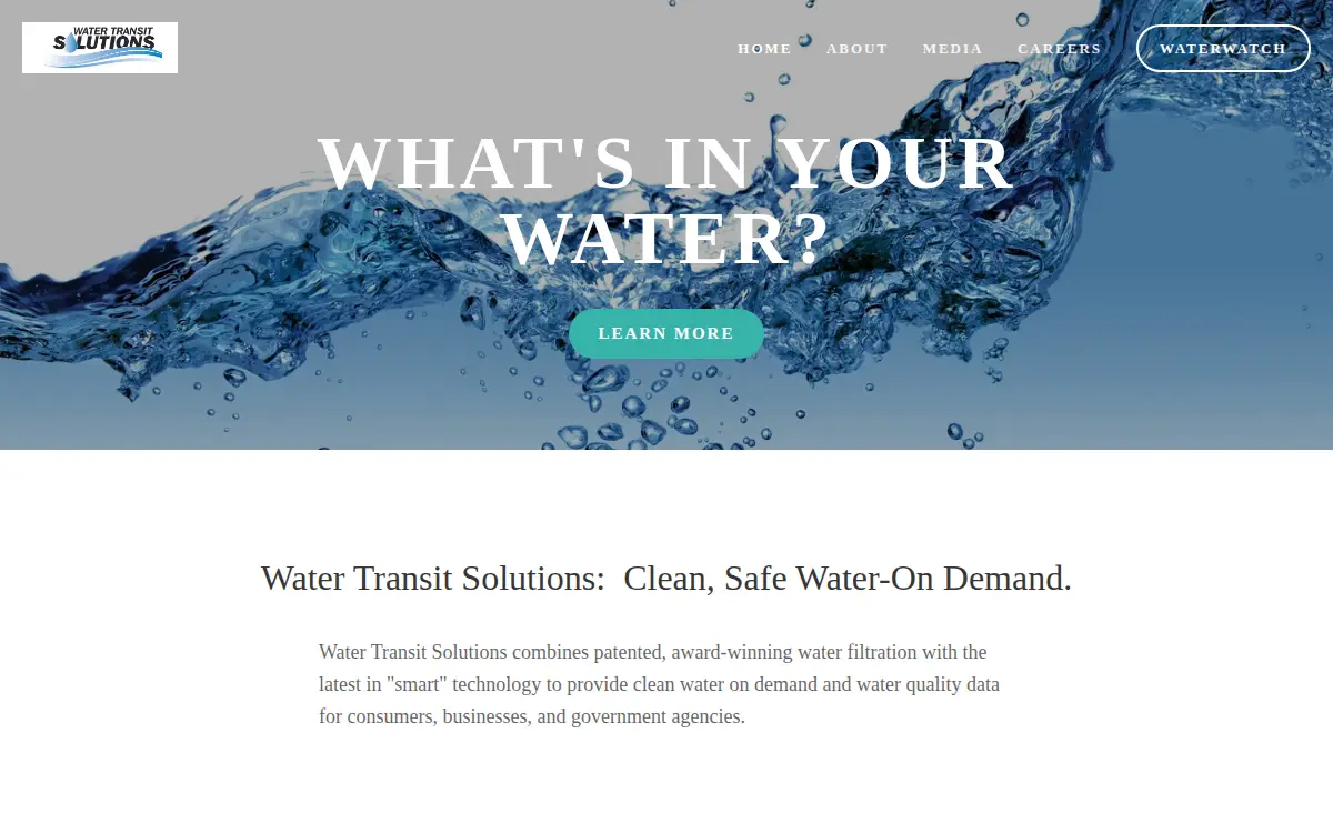 Homepage of Water Transit Solutions, INC