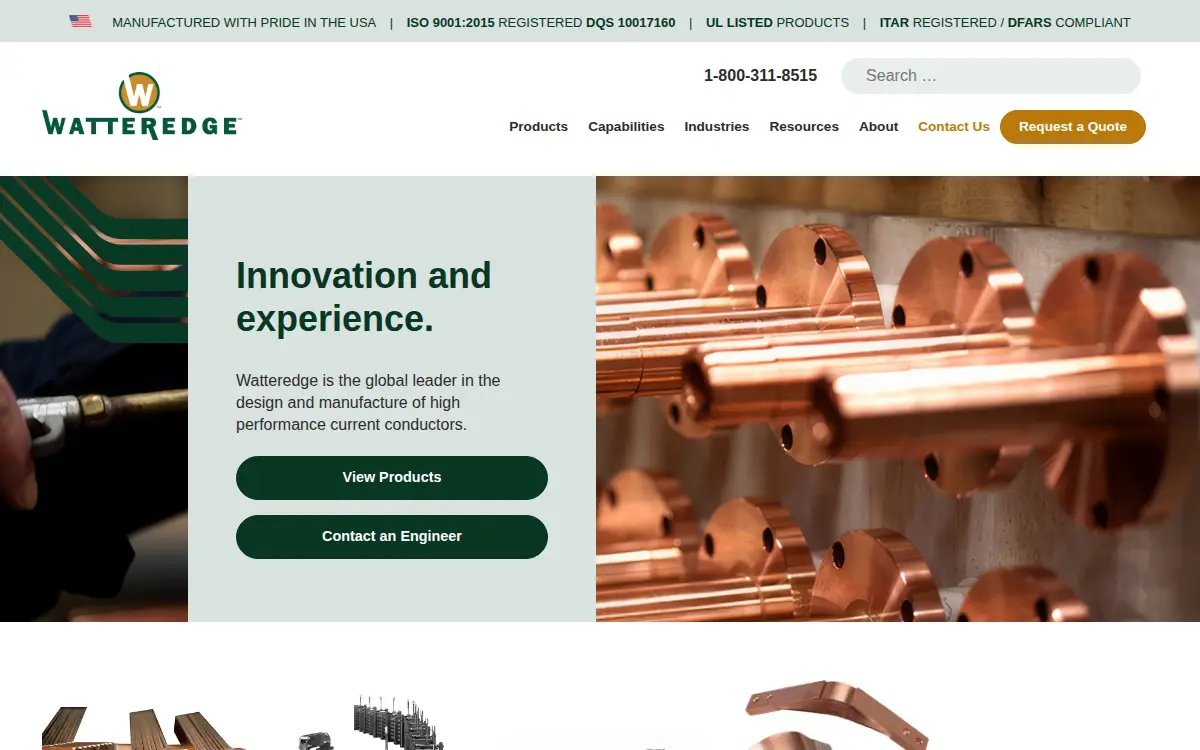 Homepage of Watteredge, LLC