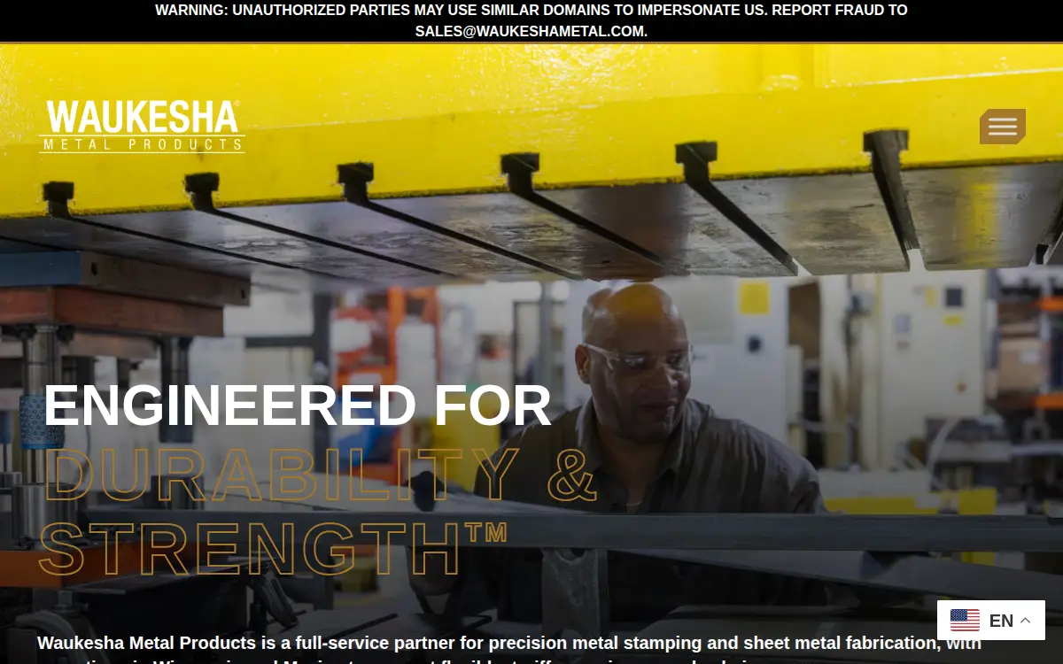 Homepage of Waukesha Metal Products