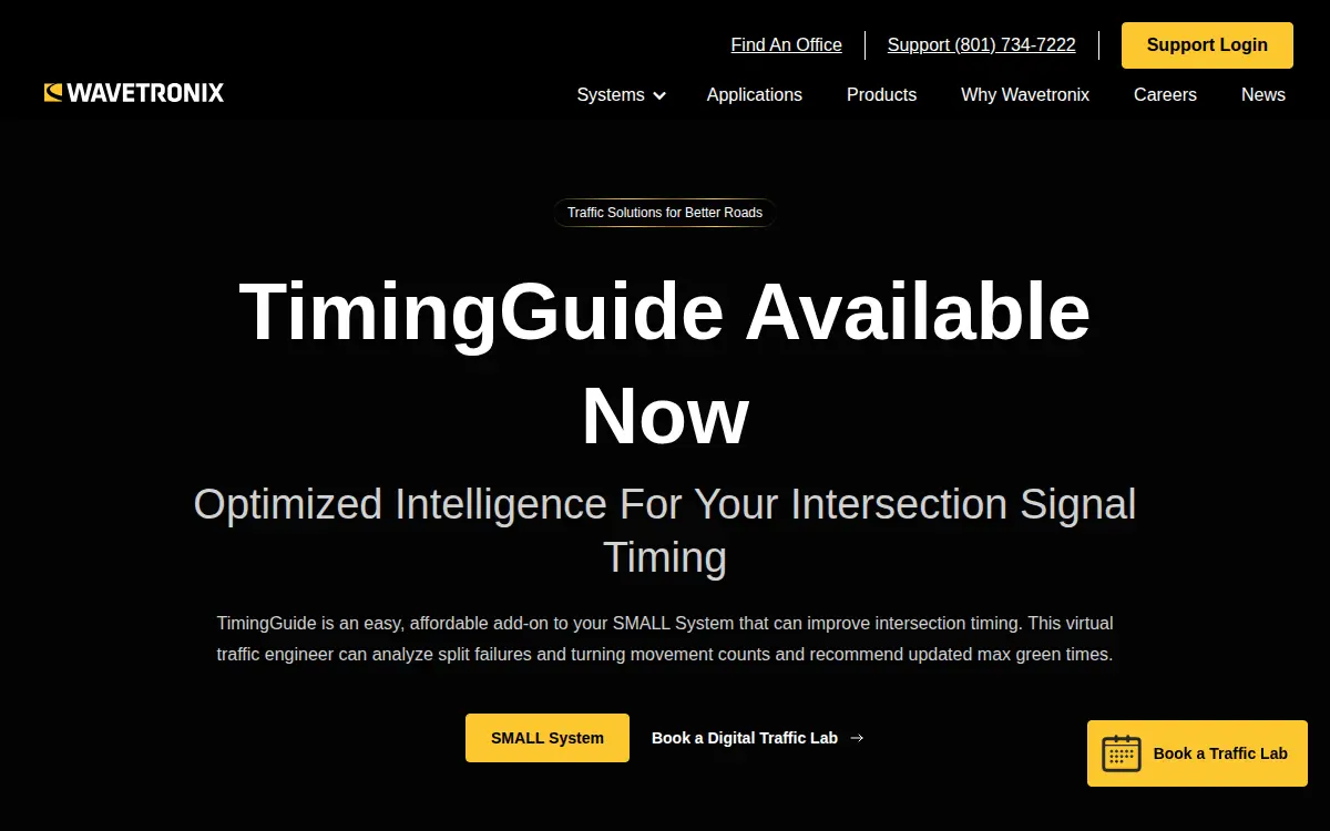 Homepage of Wavetronix LLC