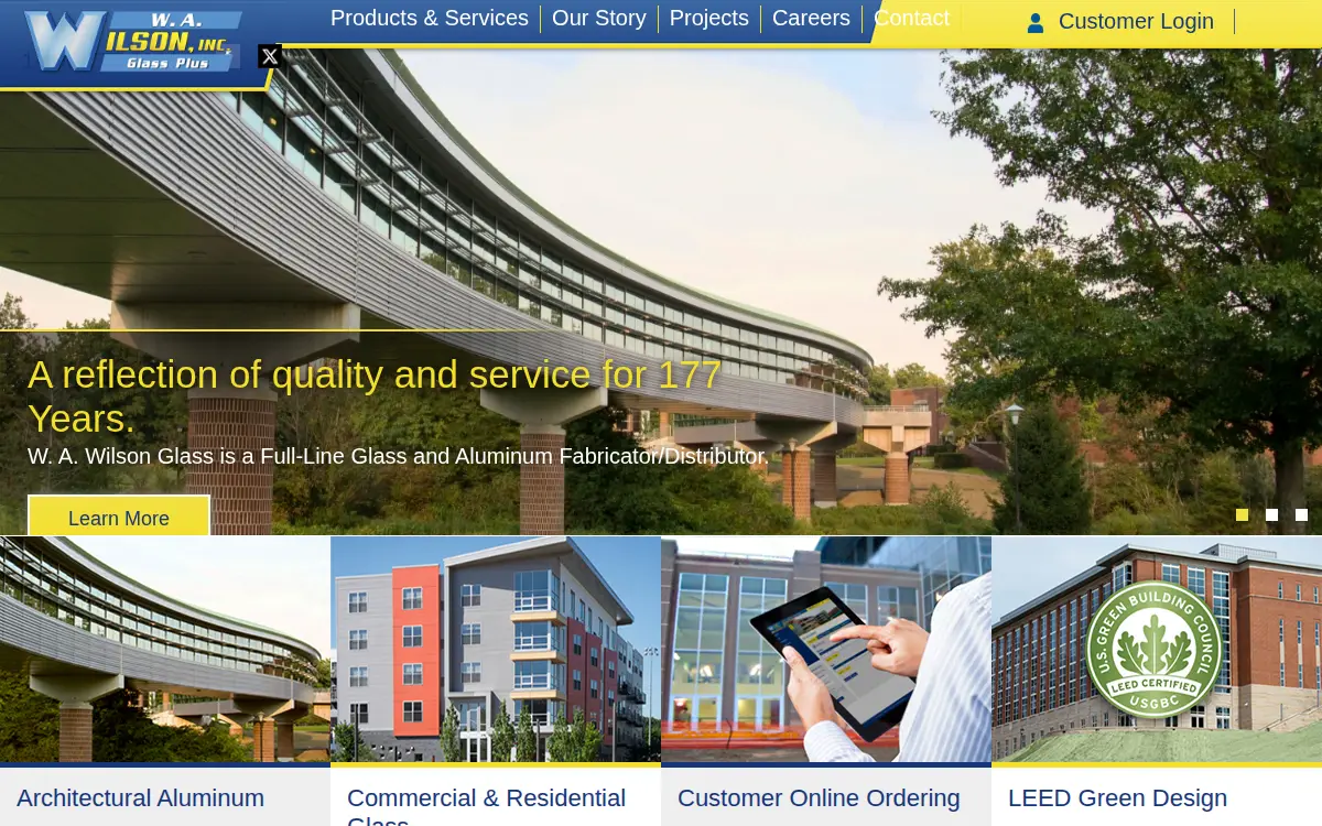 Homepage of W.a. Wilson & Sons, INC.
