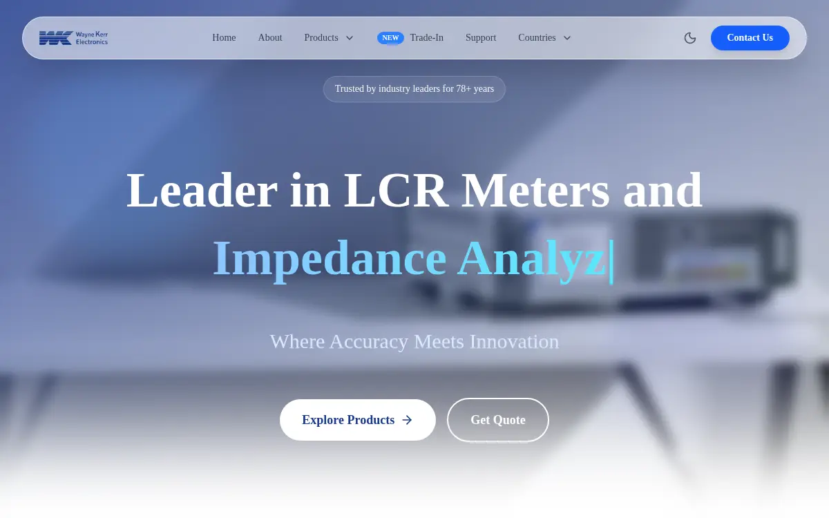 Homepage of Wayne Kerr Electronics INC