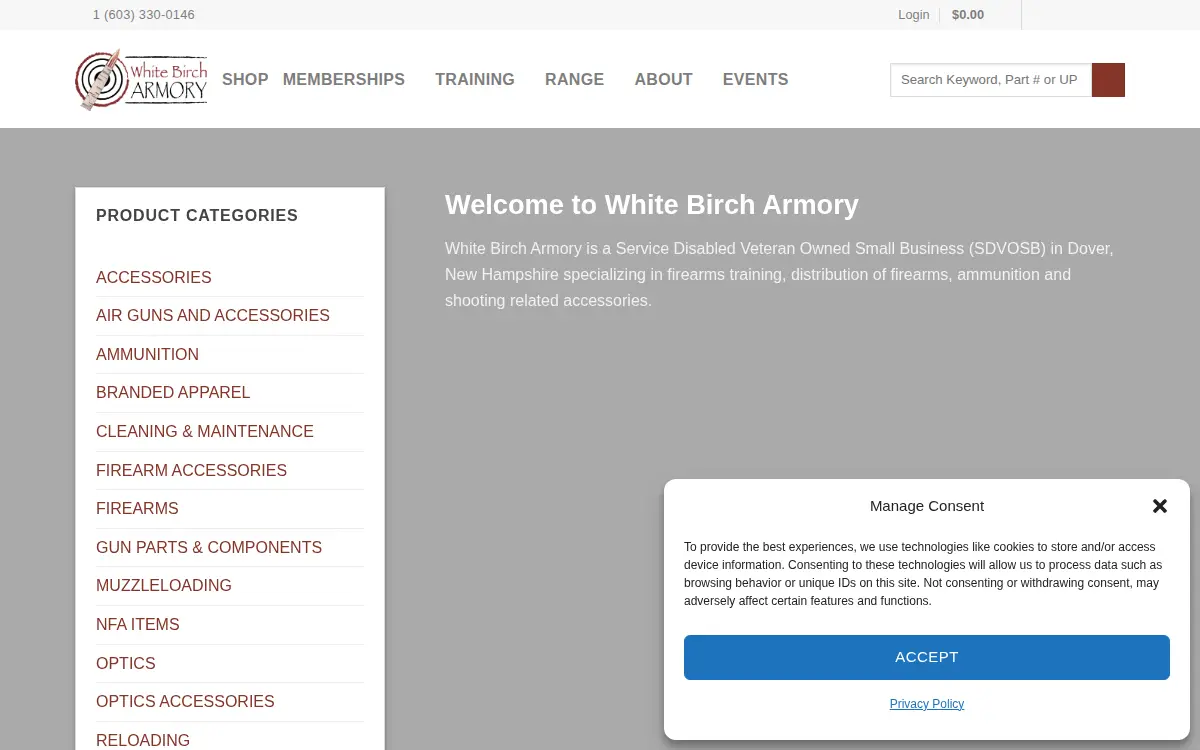 Homepage of White Birch Ammo LLC