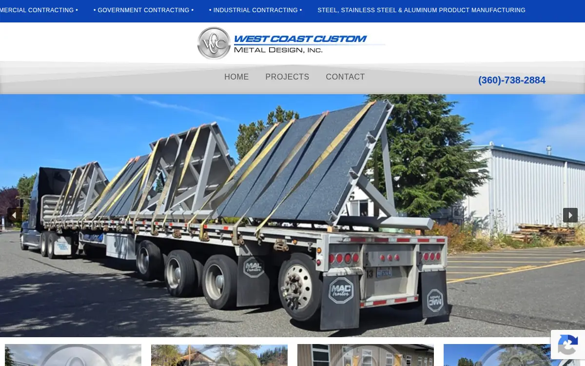 Homepage of West Coast Custom Metal Design INC