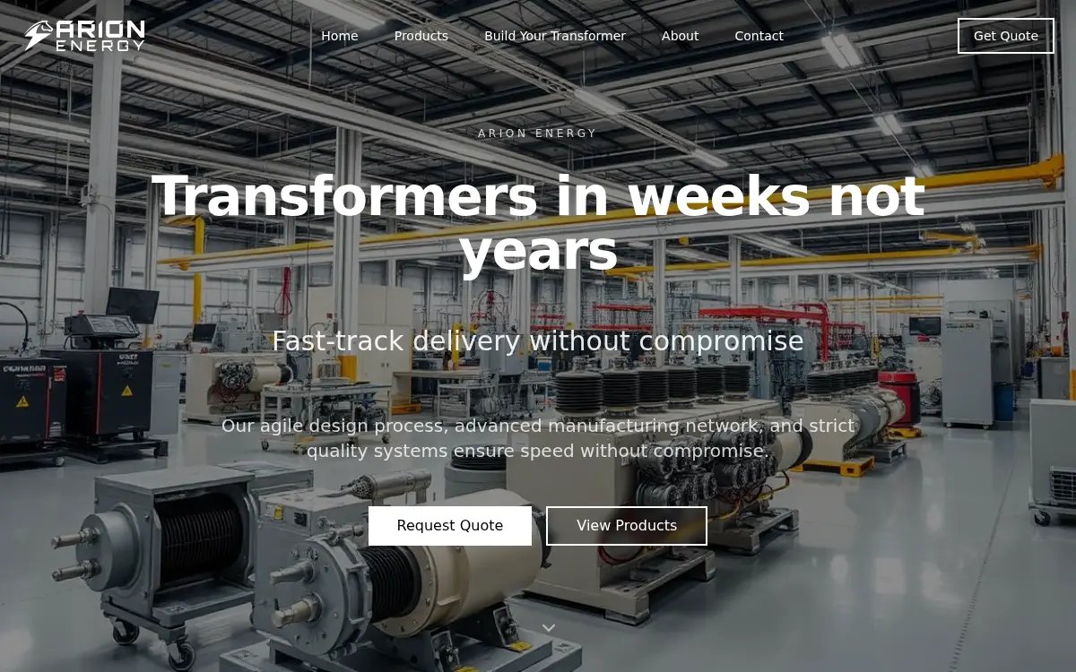 Homepage of Arion Energy LLC