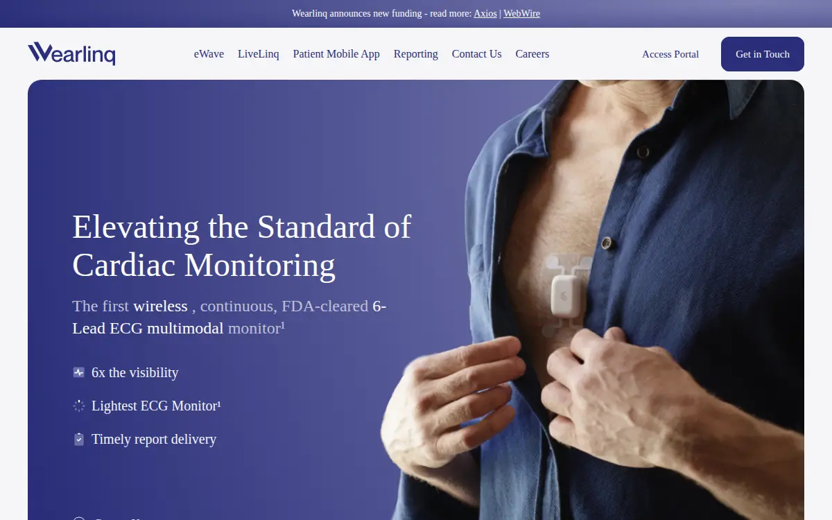 Homepage of Wearlinq, INC.
