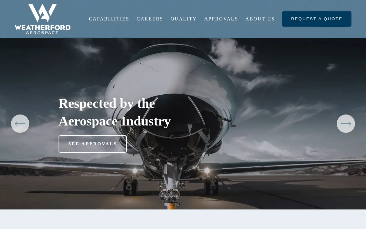 Homepage of Weatherford Aerospace, LLC