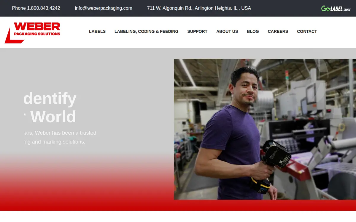 Homepage of Weber Marking Systems, INC