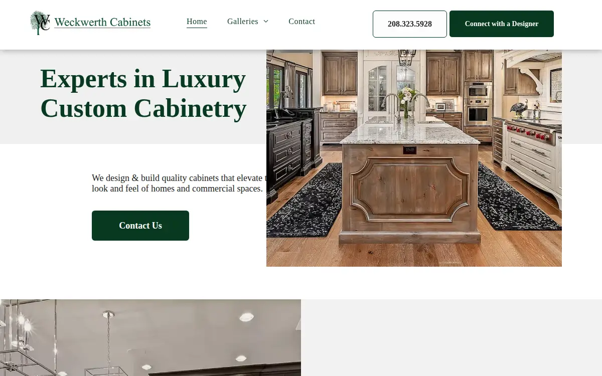 Homepage of Weckwerth Cabinets, LLC