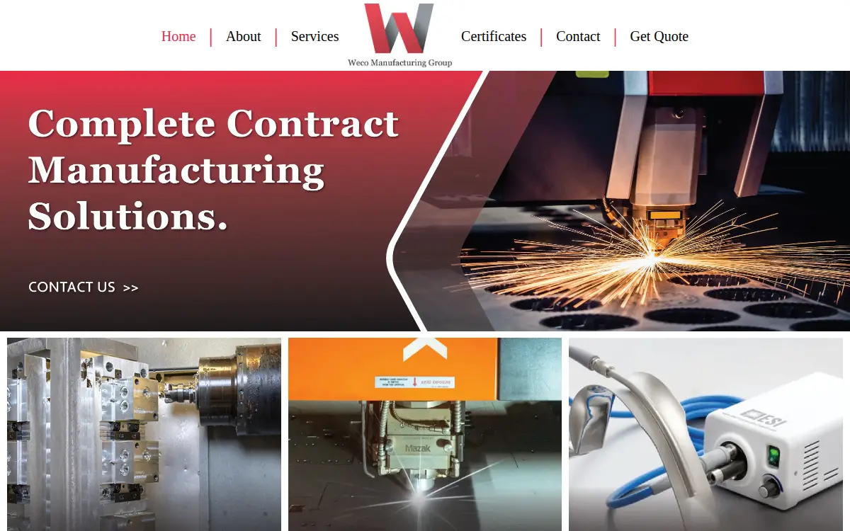 Homepage of Ptc Precision LLC