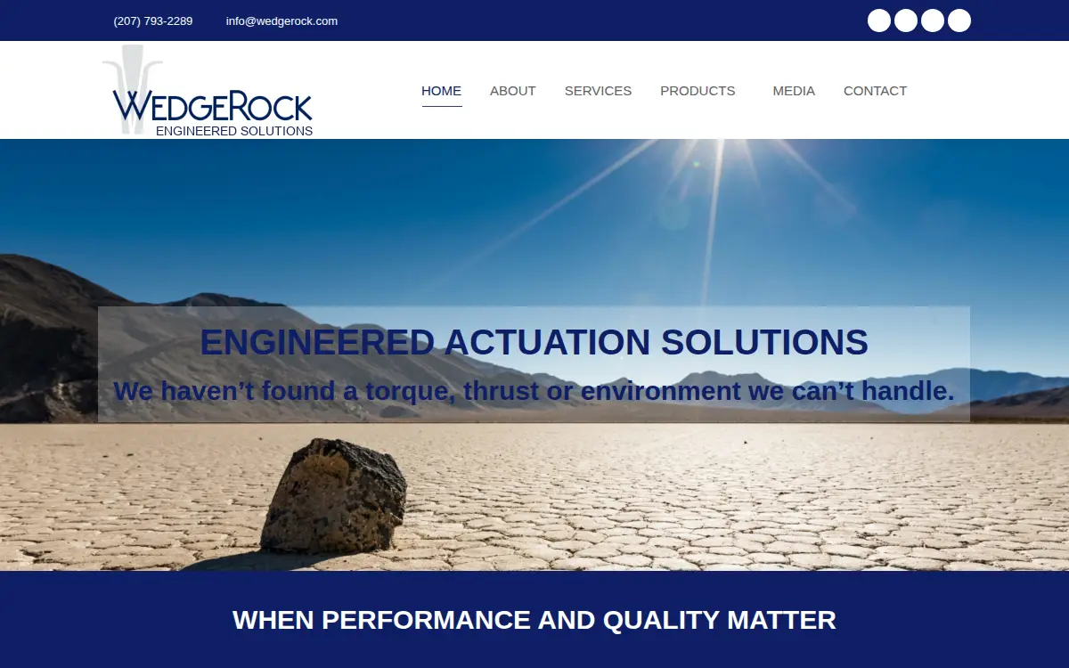 Homepage of Wedgerock LLC