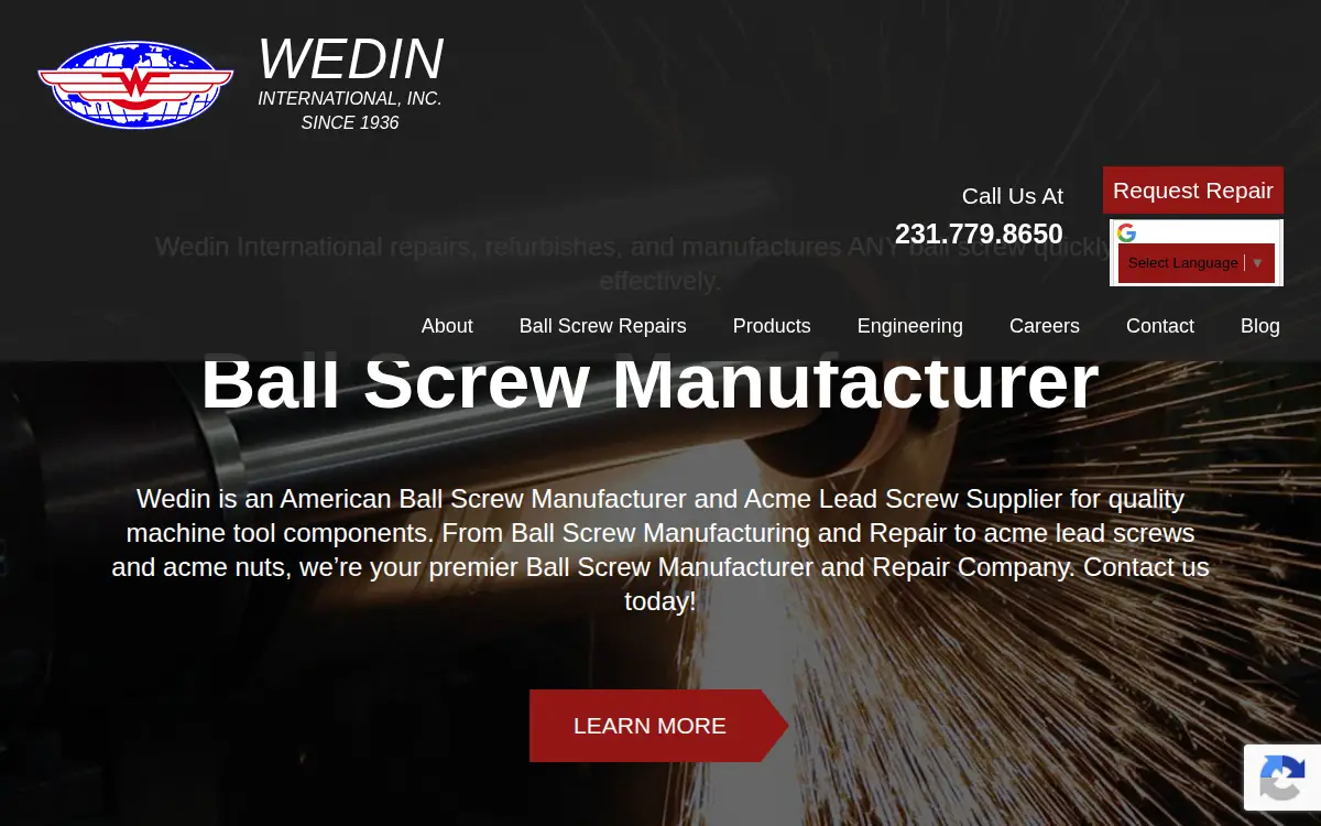Homepage of Wedin International, INC
