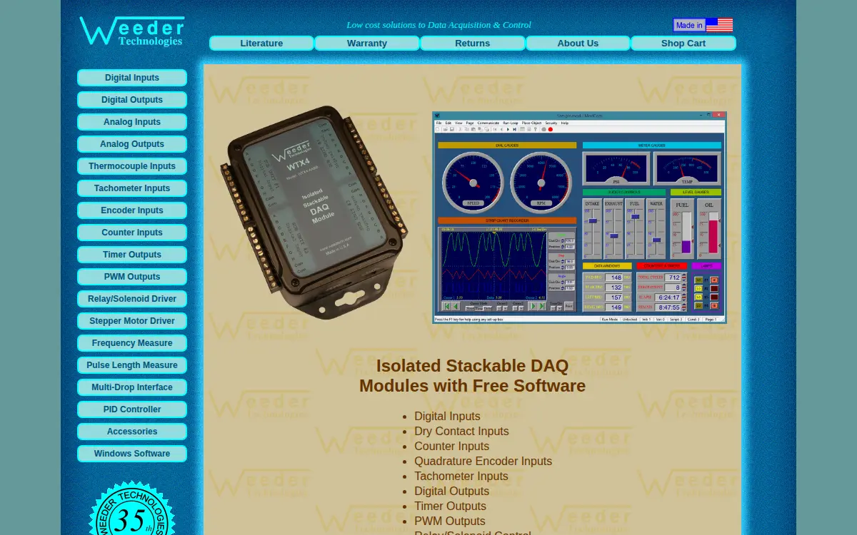 Homepage of Weeder Technologies