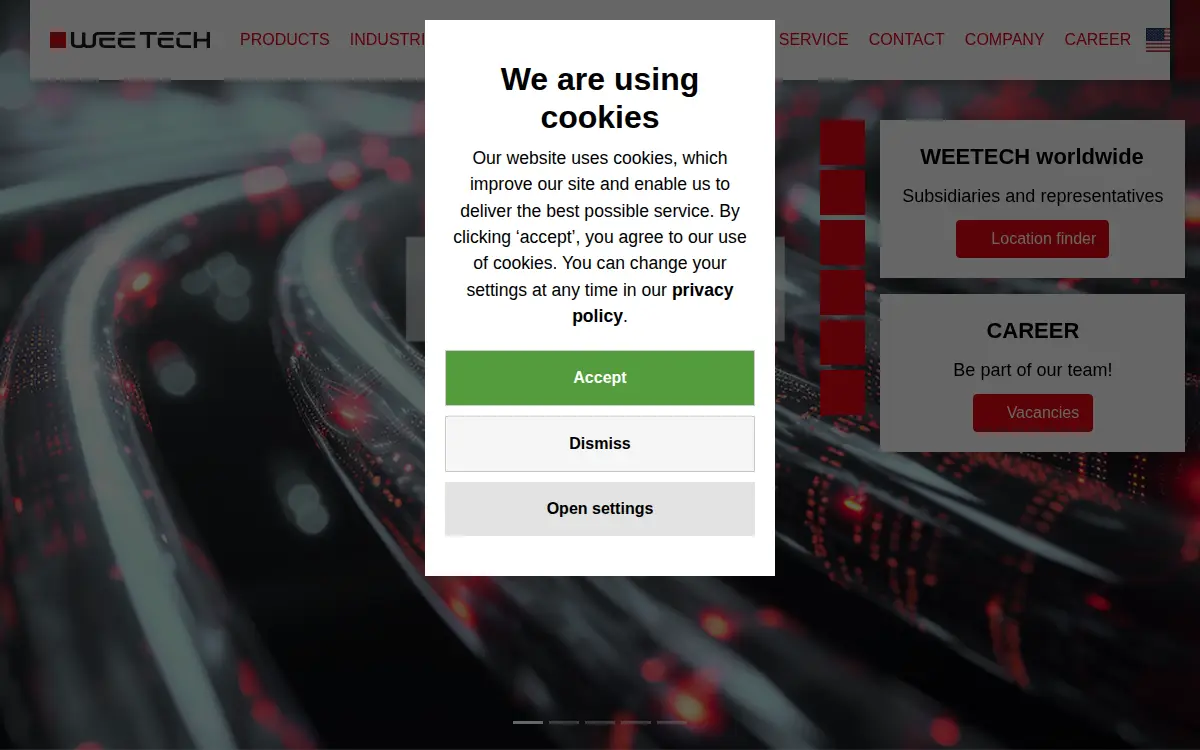 Homepage of Weetech INC