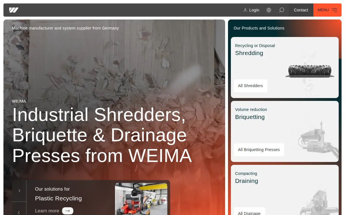 Homepage of Weima America INC