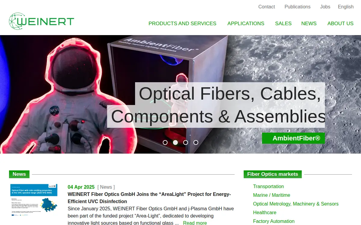 Homepage of Weinert Fiber Optics, INC.