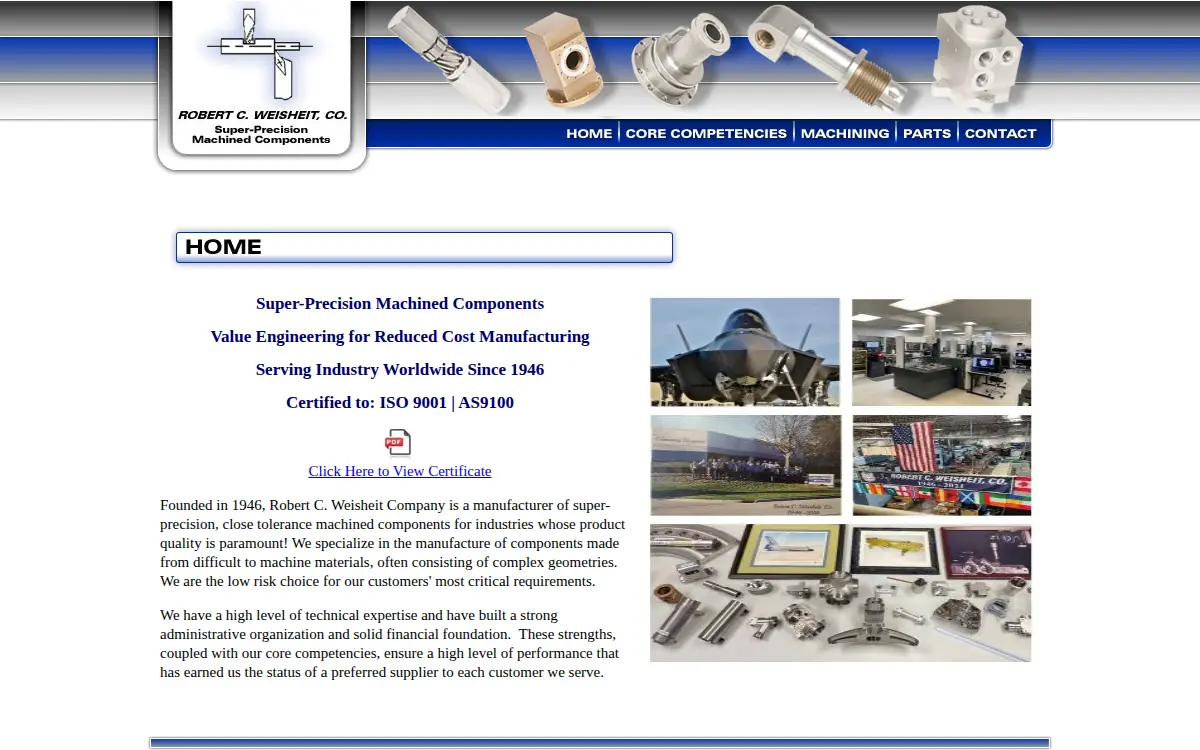 Homepage of Robert C. Weisheit CO INC