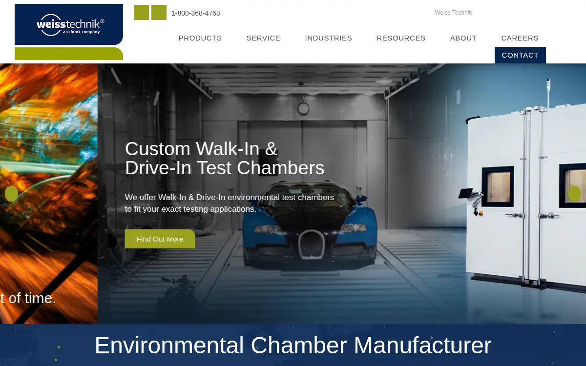 Homepage of Weiss Technik North America, INC.